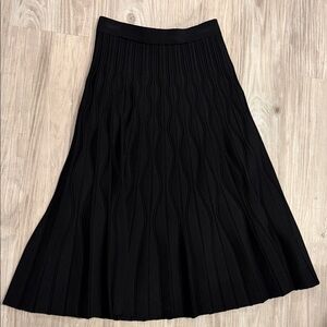 Sandro Black Knit A-Line Midi Skirt